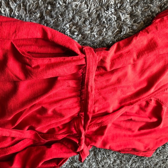 Universal Thread Faux Wrap Dress Red Med - Picture 9 of 14